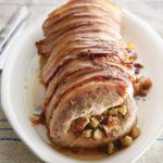 Bacon Wrapped Pork Loin With Apples