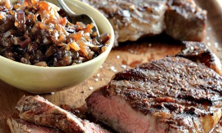 Rib Eye Steaks With Onion Marmalade